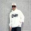 Áo khoác hoodie Dickies màu trắng logo chữ da thêu chạy viền chính hãng - áo khoác nỉ