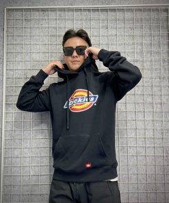 Áo khoác hoodie Dickies màu đen logo in basic chính hãng - áo khoác nỉ