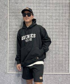 Áo khoác hoodie Dickies màu đen logo in chữ trắng chính hãng - áo khoác nỉ