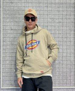 Áo khoác hoodie Dickies màu xám in logo basic chính hãng - áo khoác nỉ