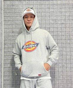 Áo khoác hoodie Dickies màu xám mè logo in basic chính hãng - áo khoác nỉ