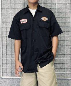 Áo sơ mi kaki Dickies tay ngắn túi ngực 2 logo thêu chính hãng