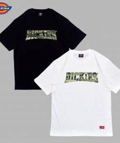 Áo thun nam nữ unisex Dickies logo chữ camo, chất cotton 100% chính hãng