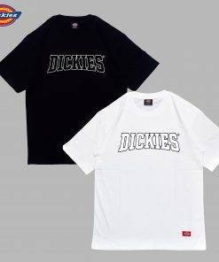 Áo thun nam nữ unisex Dickies logo chữ đen trắng, chất cotton 100% chính hãng