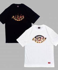 Áo thun nam nữ unisex Dickies logo basic họa tiết lửa chất cotton 100% chính hãng