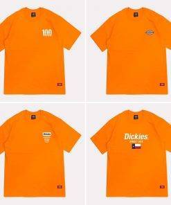 Áo thun nam nữ unisex Dickies tổng hợp các mẫu màu cam, chất cotton 100% chính hãng