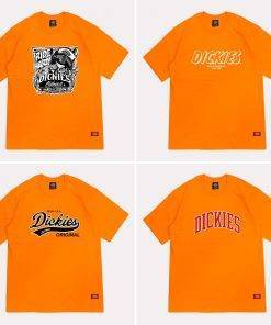 Áo thun nam nữ unisex Dickies tổng hợp các mẫu màu cam, chất cotton 100% chính hãng