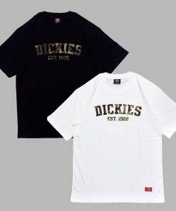Áo thun nam nữ unisex Dickies logo chữ camo, chất cotton 100% chính hãng