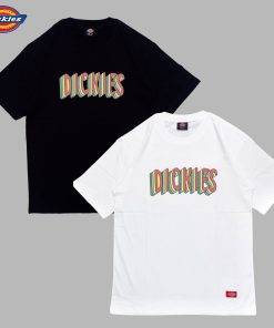 Áo thun nam nữ unisex Dickies logo chữ cong nhiều màu, chất cotton 100% chính hãng